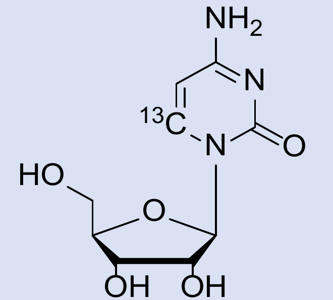 Chemical structure of Cytidine-6-13C