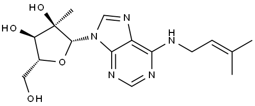Chemical structure of N6-Isopentenyl-2'-C-methyladenosine