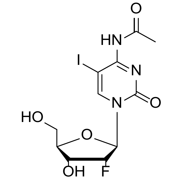Chemical structure of N4-Acetyl-5-iodo-2'-fluoro-2'-deoxycytidine