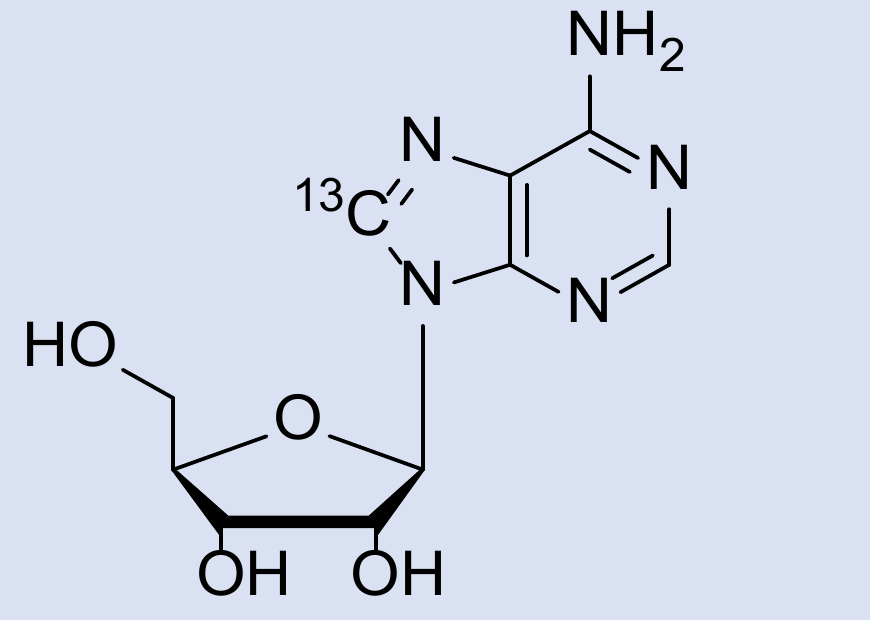 Chemical structure of Adenosine-8-13C