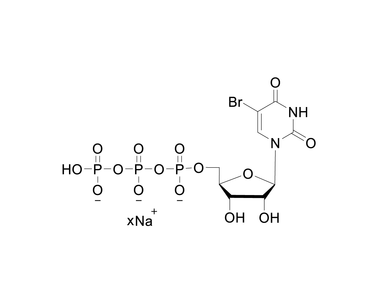 Chemical structure of 5-Br-UTP Sodium Salt