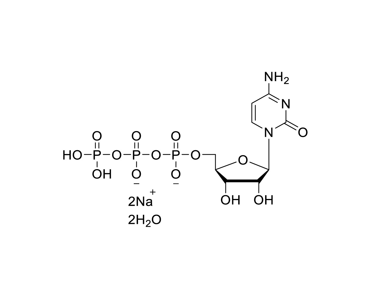 Chemical structure of CTP Disodium Salt Dihydrate