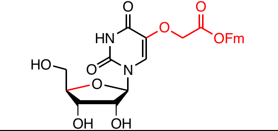 Chemical structure of Uridine-5-oxo-acetyl (9-fluorenylmethyl) ester
