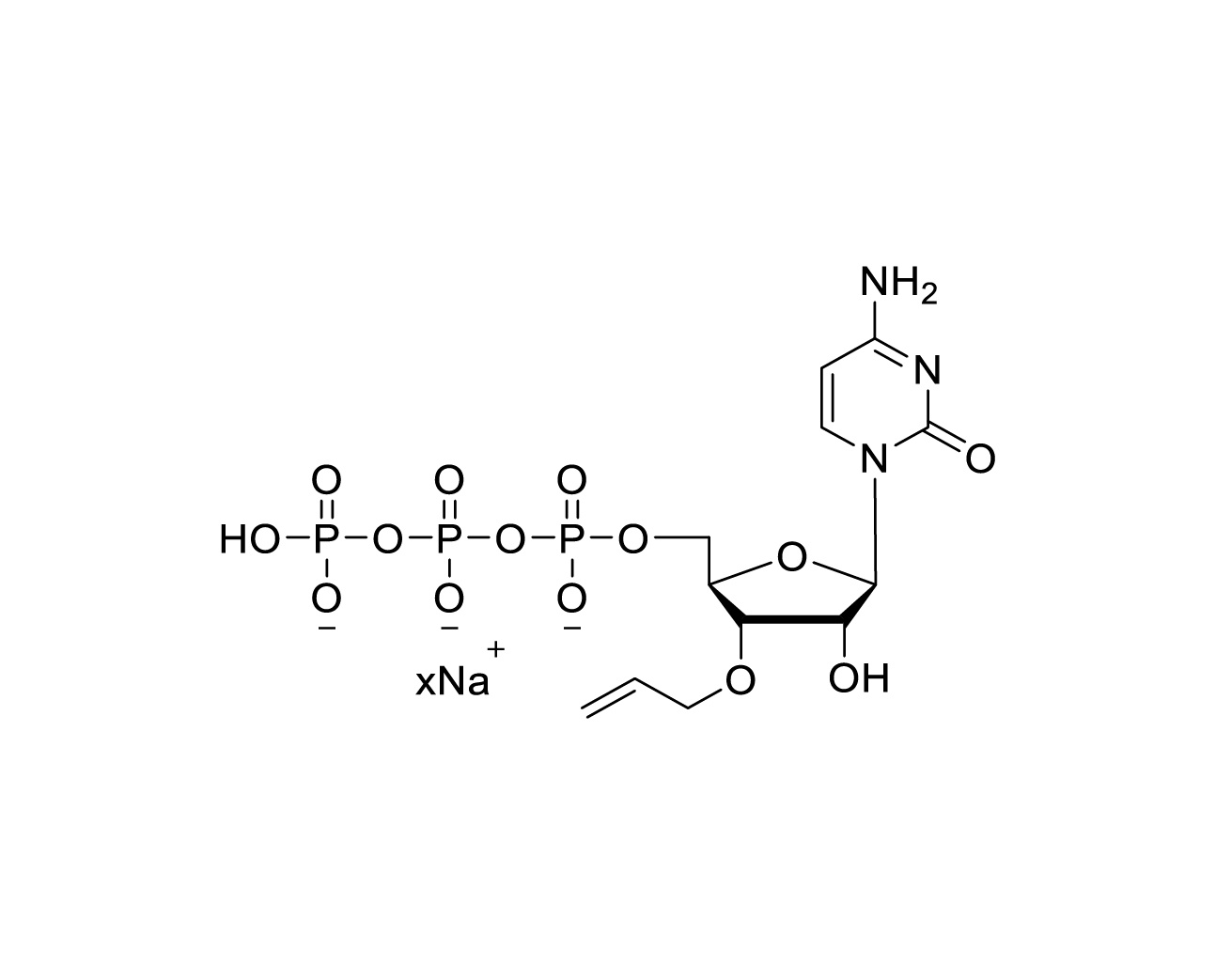 Chemical structure of 3'-O-Allyl-CTP Sodium Salt