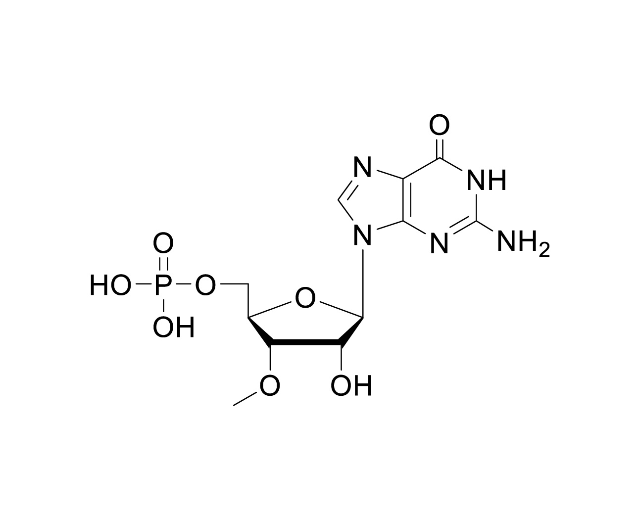 Chemical structure of 3'-OMe-GMP
