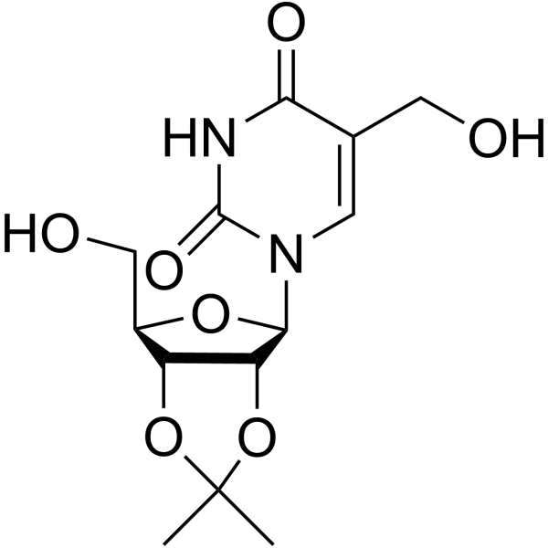 Chemical structure of 2',3'-O-Isopropylidene-5-hydroxymethyluridine