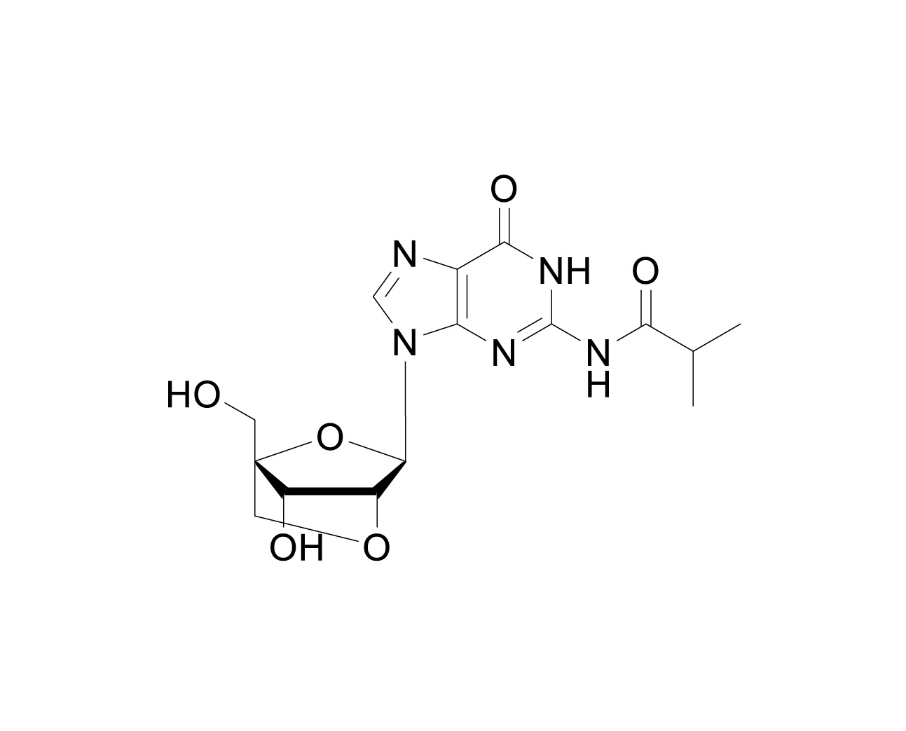 Chemical structure of 2'-O-4'-C-Locked-rG(iBu)