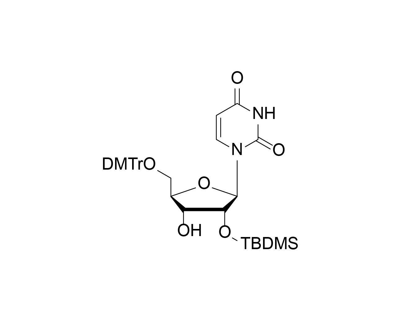 Chemical structure of 5'-O-DMTr-2'-O-TBDMS-rU