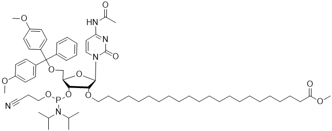 Structure of DMTr-2'-O-(Methyl behenate)-rC(Ac)-3'-CE-Phosphoramidite