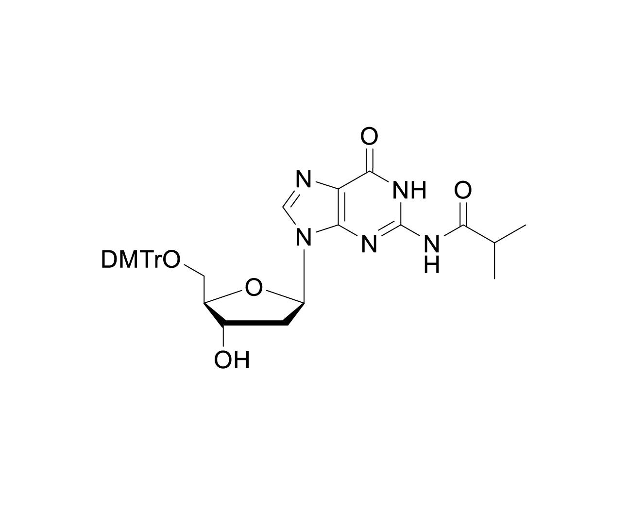Chemical structure of 5'-O-DMTr-2'-dG(iBu)