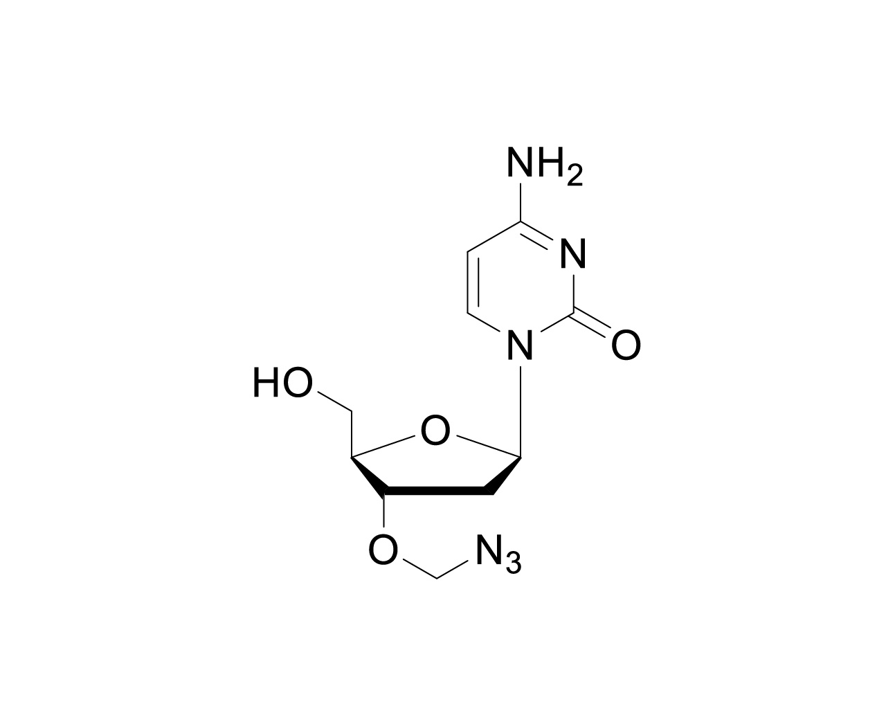 Chemical structure of 3'-O-azidomethylene-dC