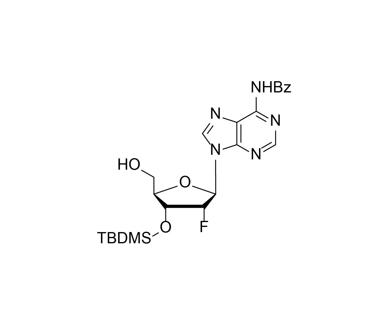 Chemical structure of 3'-O-TBDMS-2'-F-dA(Bz)