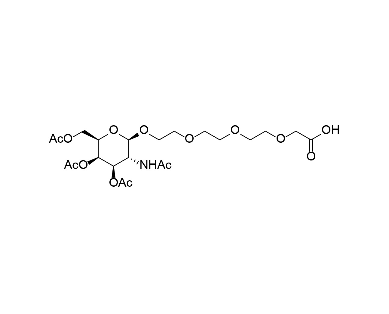Chemical structure of Peracetylated GalNAc PEG linker-Acid-1