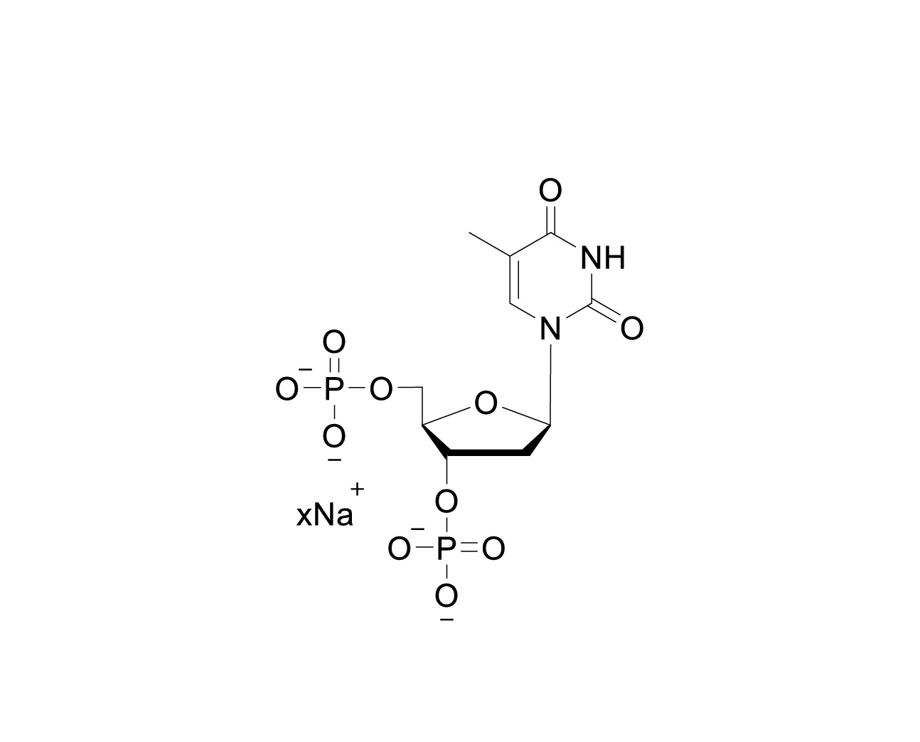 Chemical structure of 2'-deoxy-3',5'-TDP Sodium Salt