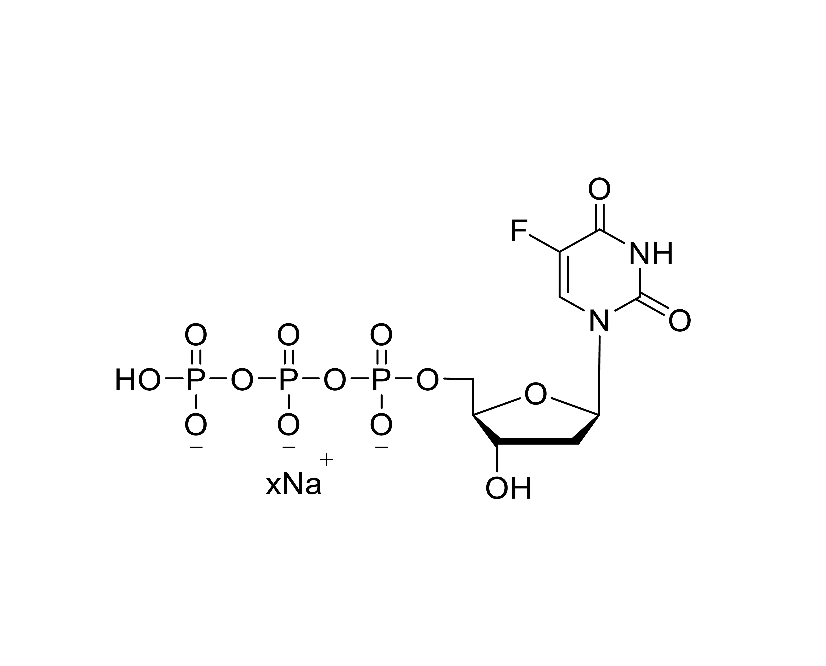Chemical structure of 5-F-dUTP Sodium Salt