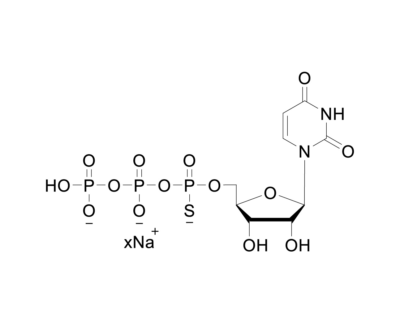 Chemical structure of UTPαS Sodium Salt