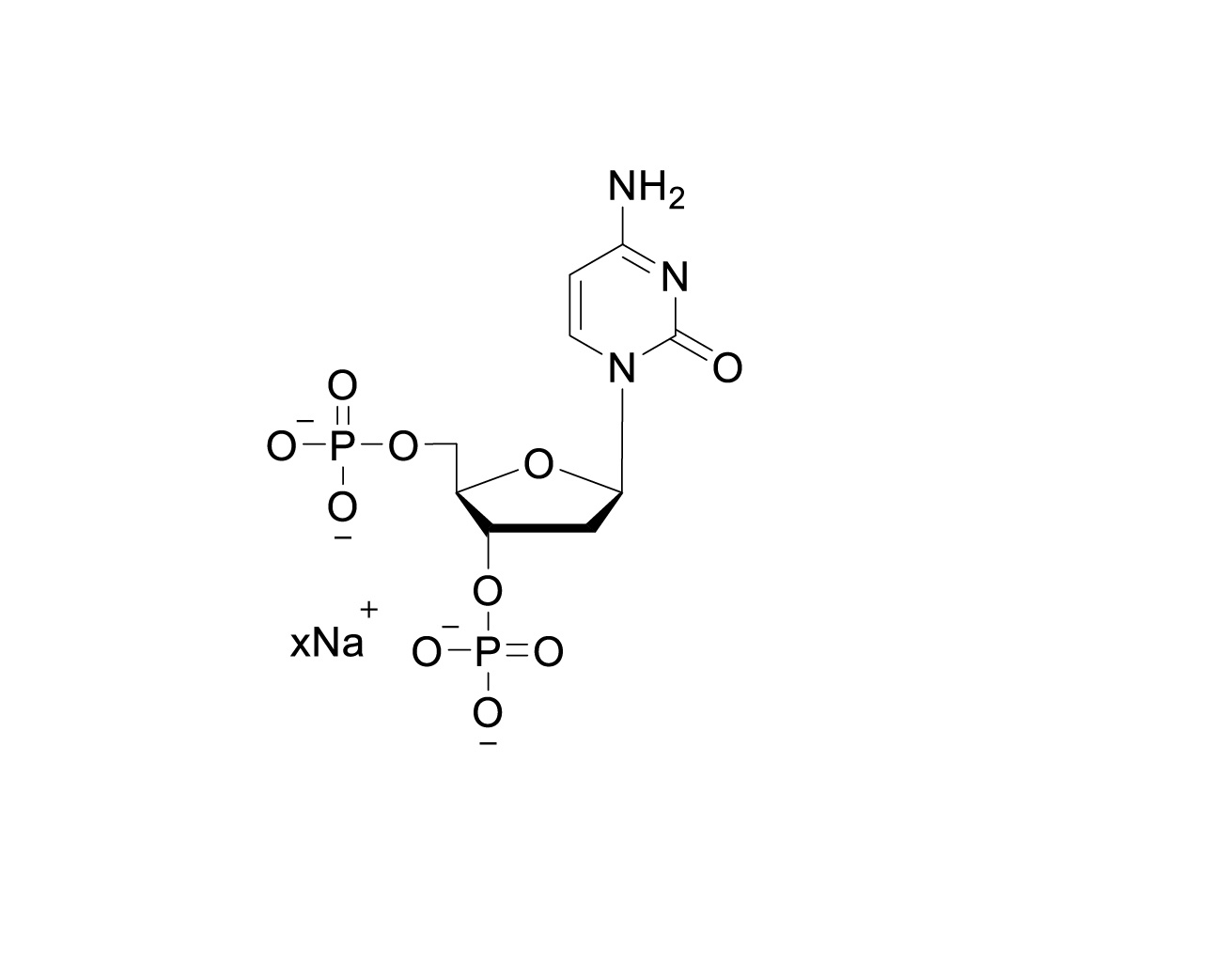 Chemical structure of 2'-deoxy-3',5'-CDP Sodium Salt