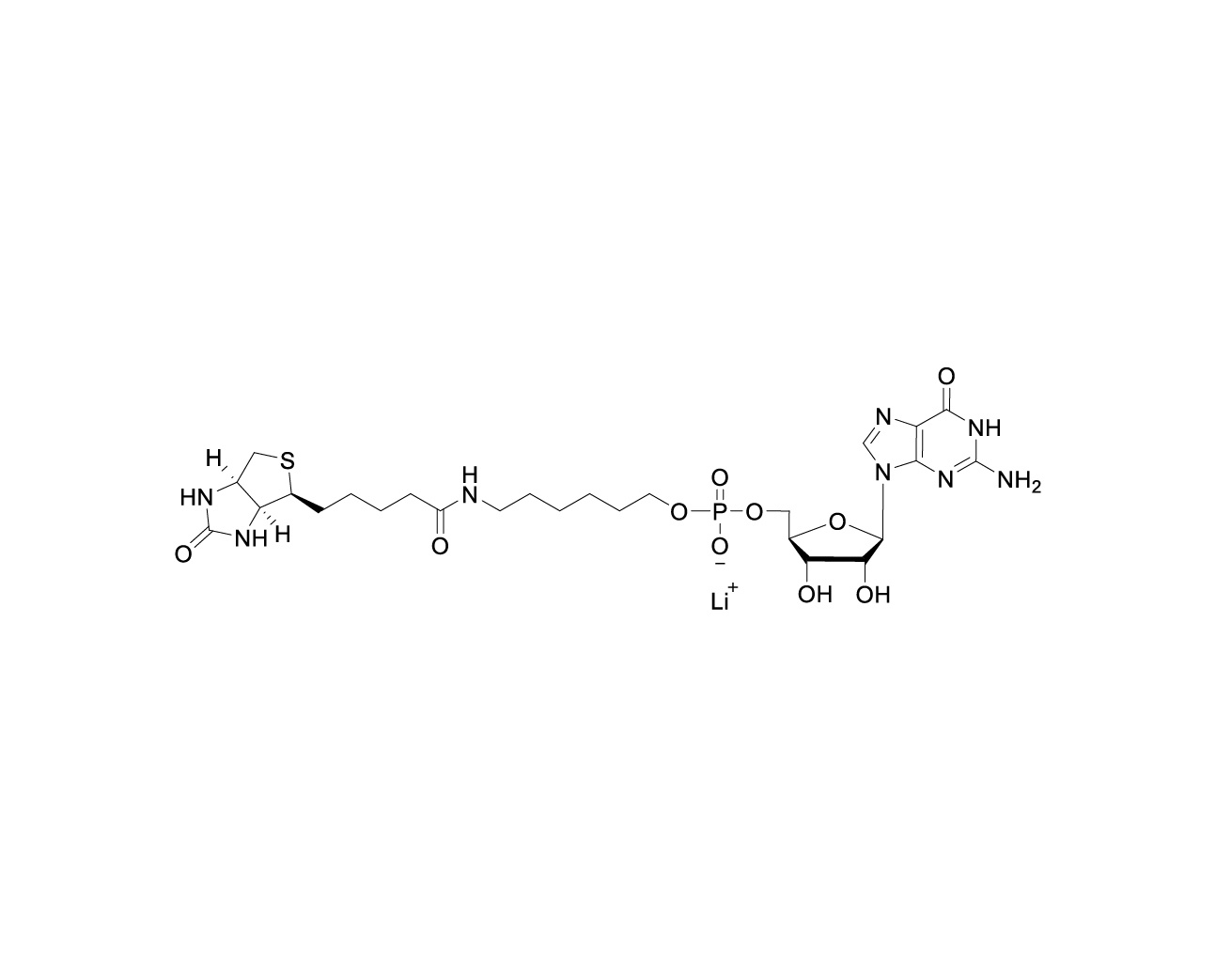 Chemical structure of Biotin-7-GMP Lithium Salt