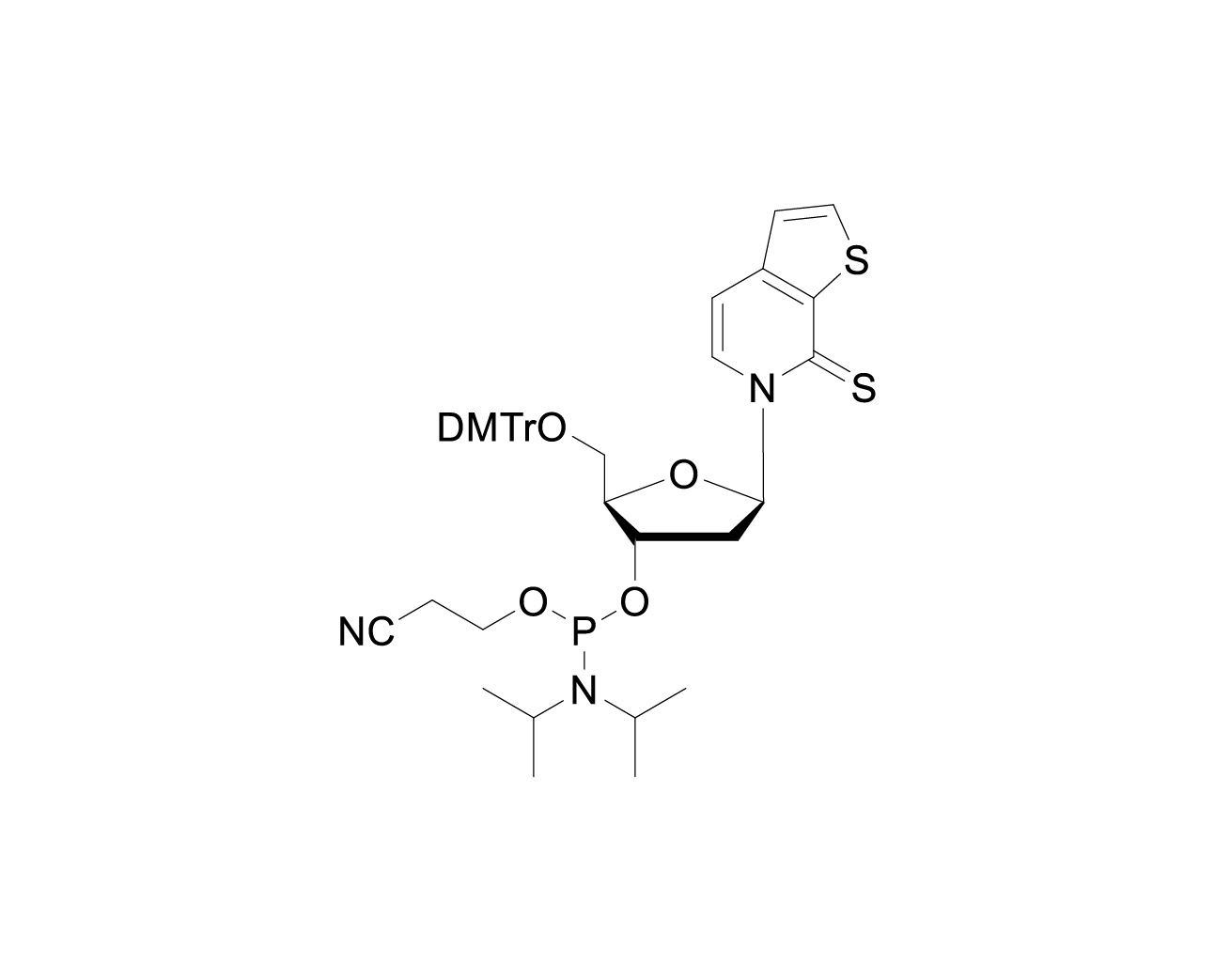 Chemical structure of DMTr-dTPT3-3'-CE-Phosphoramidite