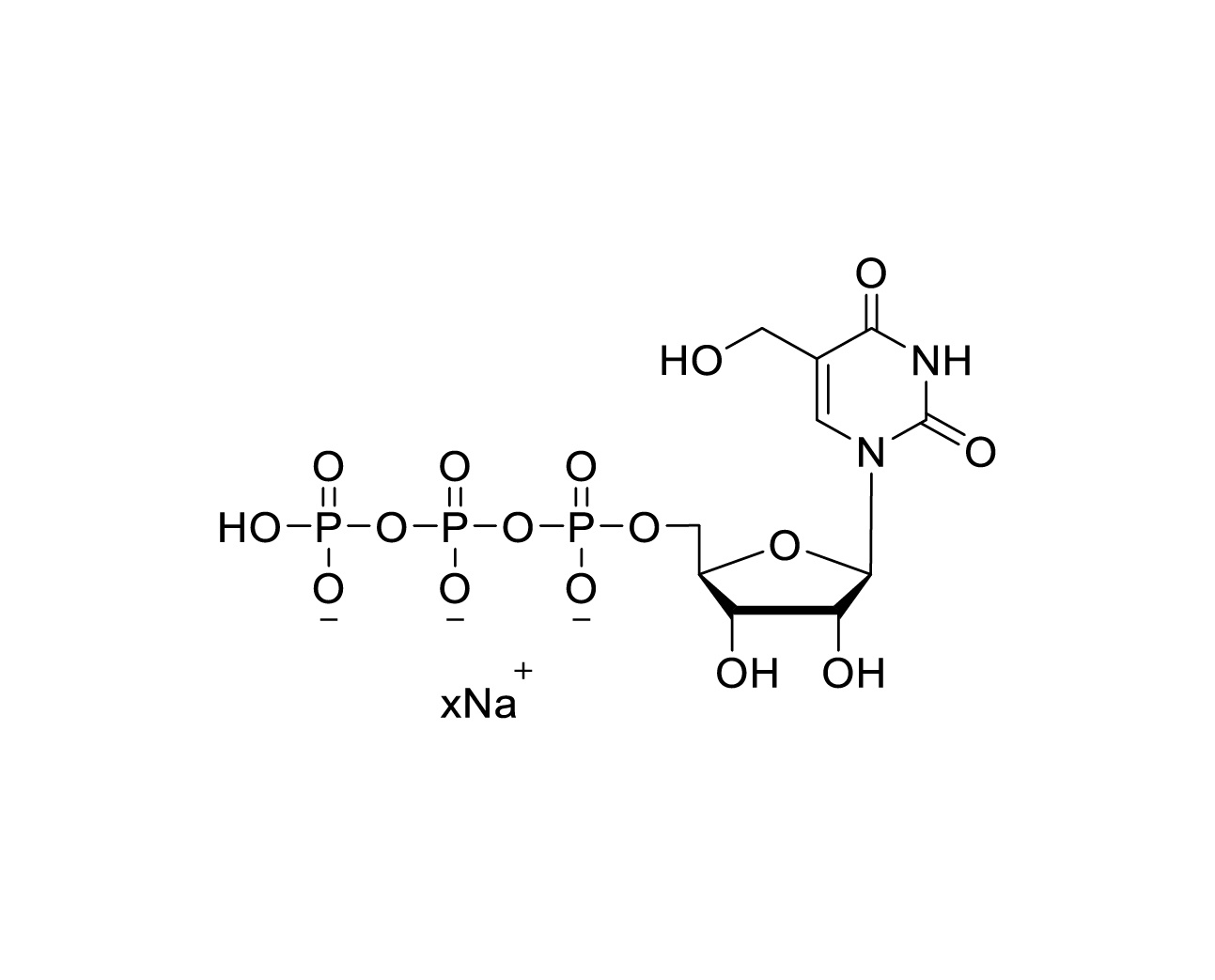 Chemical structure of 5-hme-UTP Sodium Salt