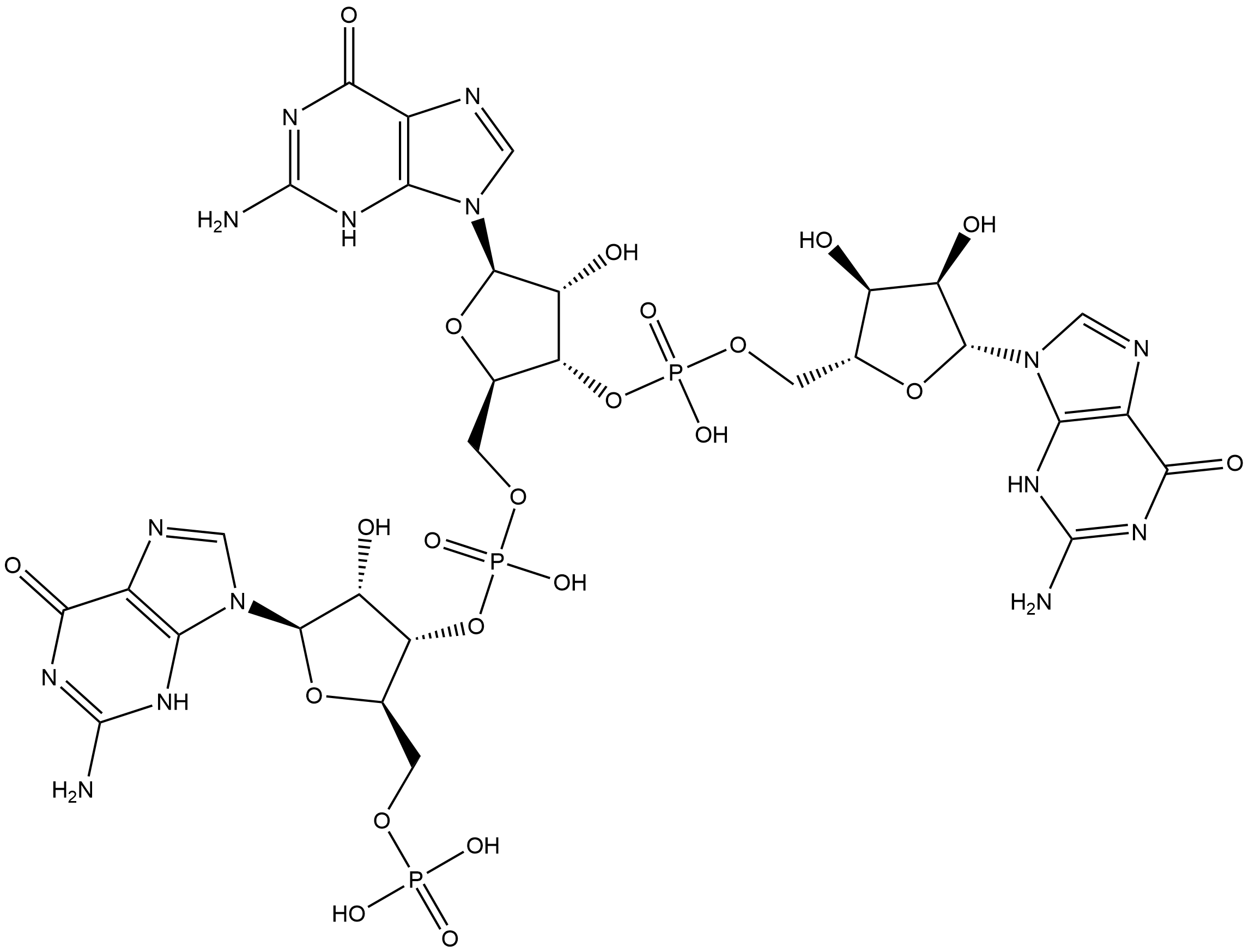Chemical structure of pGpGpG Ammonium Salt