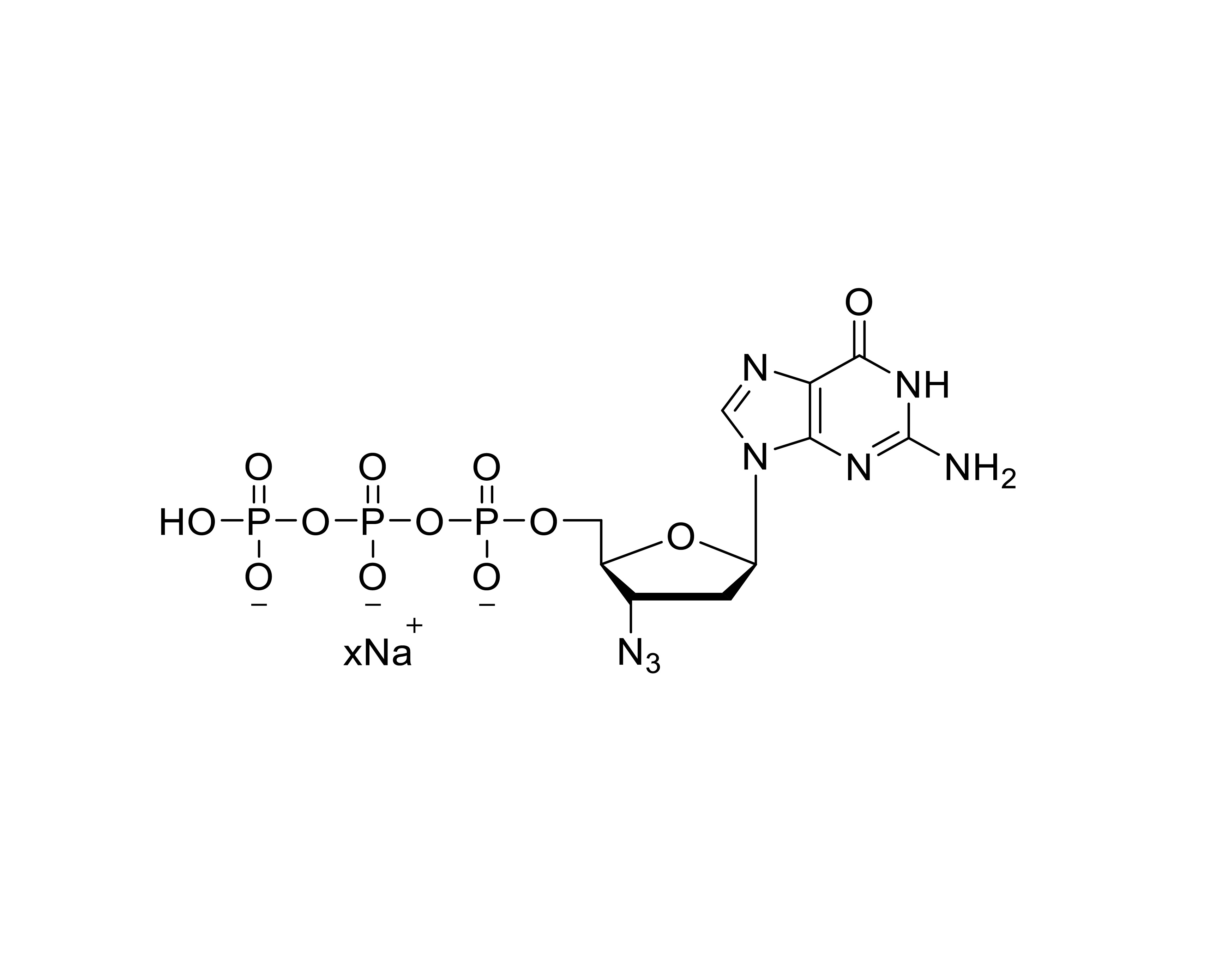 Chemical structure of 3′-Azido-ddGTP Sodium Salt
