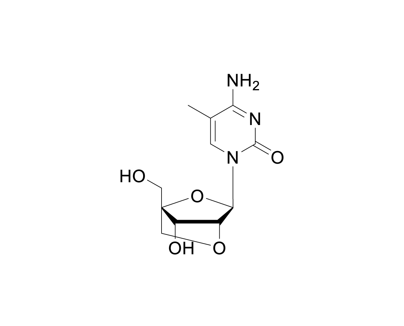 Chemical structure of 2'-O-4'-C-Locked-5-Me-rC