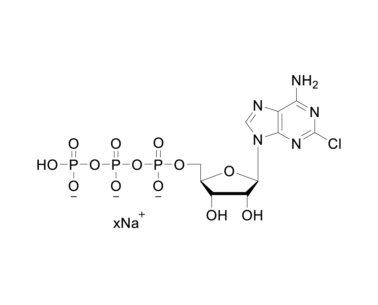 Chemical structure of 2-Cl-ATP Sodium Salt