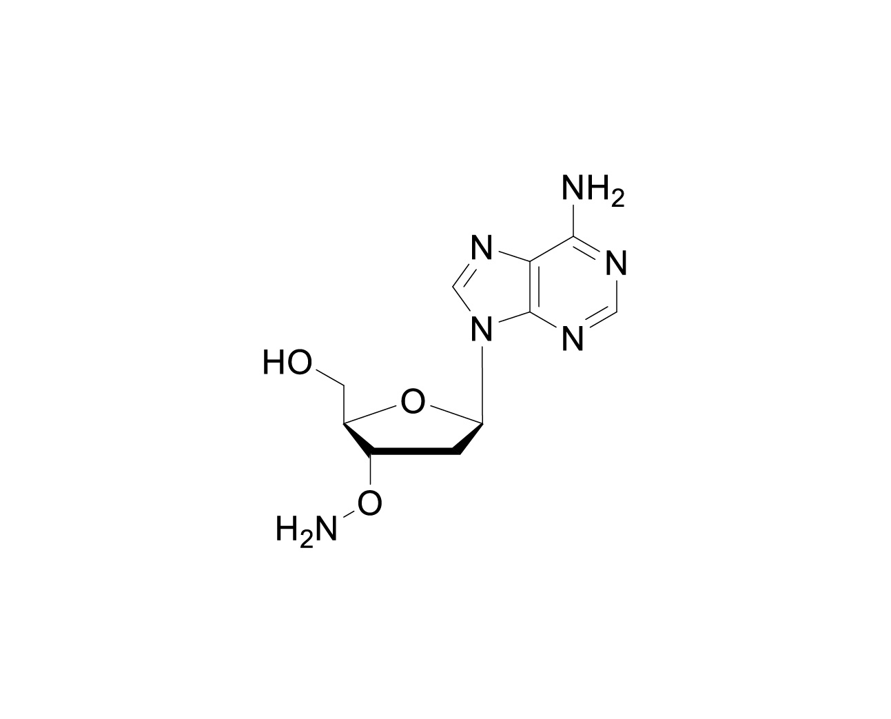 Chemical structure of 3'-O-NH₂-2'-dA