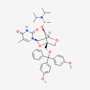 Chemical structure of 5'-O-DMTr-LNA-5MeU-methyl phosphonamidite