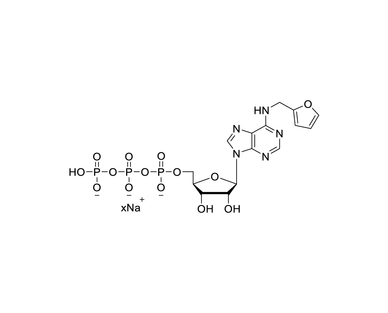 Chemical structure of 6-Fu-ATP Sodium Salt
