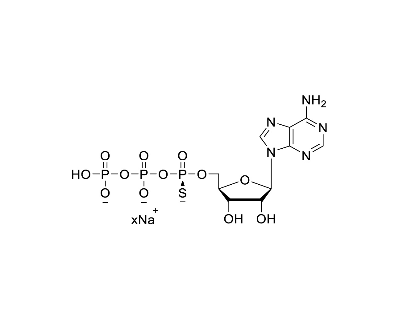 Chemical structure of ATPαS (Sp isomer) Sodium Salt