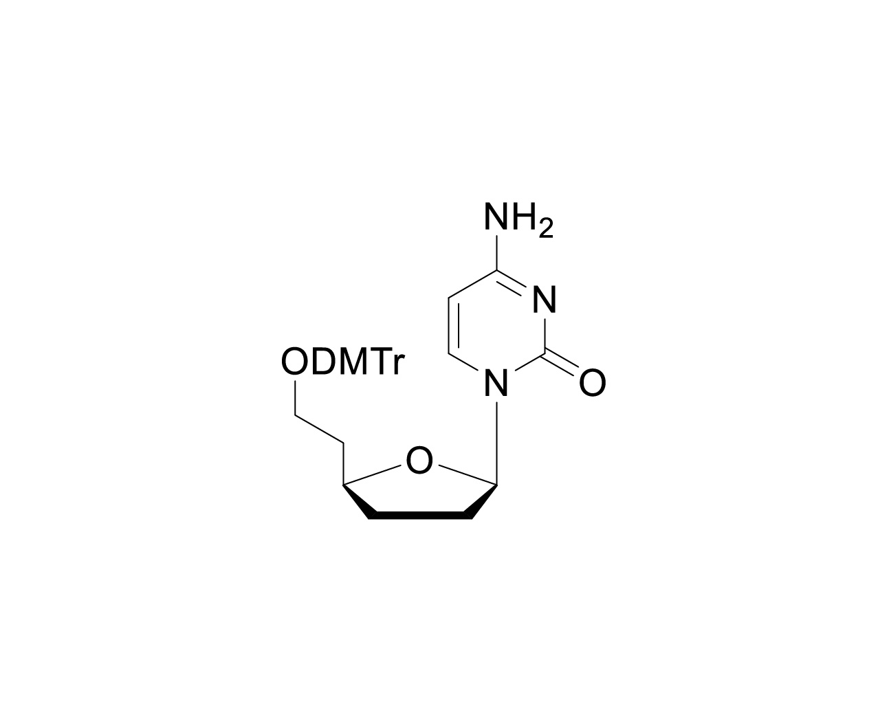 Chemical structure of 6'-O-DMTr-2',3'-dideoxy-Homo-C
