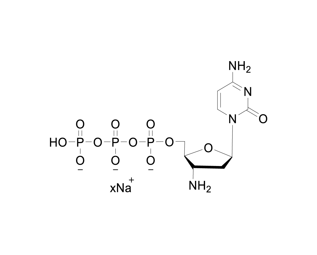 Chemical structure of 3'-NH₂-ddCTP Sodium Salt